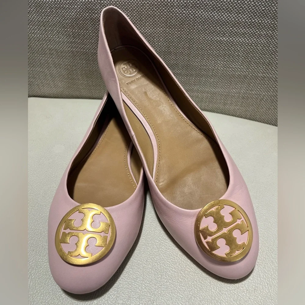 Tory Burch Benton Sea Shell Pink Ballet Flats Women’s Size 10